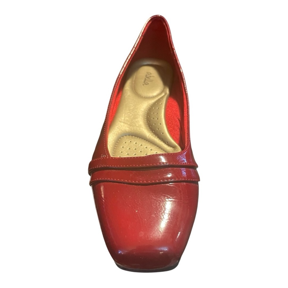 Abella Red Patent Leather Flats Size 9 | Chic Comfort | Comfort Cushioned Insole - Picture 2 of 10